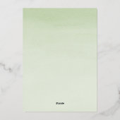 セージグラデーショングリーンウォーターバラ金ゴールド結婚ズ 箔招待状 (裏面)