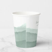 セージグラデーショングリーンウォーター結婚カラー |シャワー 紙コップ (右)