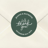 セージグリパーソナライズされたーン私たちは感謝結婚式の引き出物 ラウンドシール