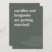 セージグリモダンンのミニマル結婚リスト 招待状 (正面/裏面)