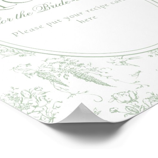 セージグリートワールフローラヴィンテージブライダルシャワー ポスター (角)