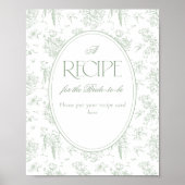 セージグリートワールフローラヴィンテージブライダルシャワー ポスター (正面)