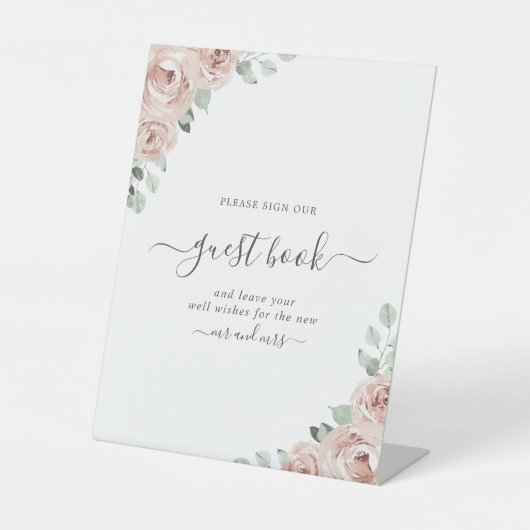 セージグリーナリーフローラダスティバラゲストブック結婚ズ 台座サイン (正面)