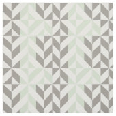 セージグリーンおよび銀製の幾何学的なジグザグ形 ファブリック (見本)