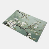 セージグリーンさくらんぼ花 ドアマット (アングル)