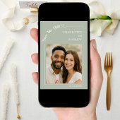 セージグリーンとアイボリーの写真 ウェディング Save the Date セーブザデート