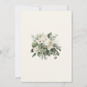 セージグリーンとアイボリーの花の結婚式事前案内カード セーブザデート (裏面)