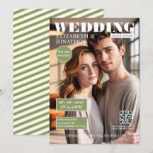 セージグリーンとアイボリーの雑誌風ウェディングフォト