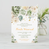 セージグリーンとクリームフローラ誕生会 招待状 (スタンド正面)