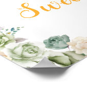 セージグリーンとクリームフローラSweet sixteen歓迎 ポスター (角)