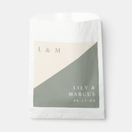 セージグリーンとクリームミニマリストモノグラム結婚ズ フェイバーバッグ