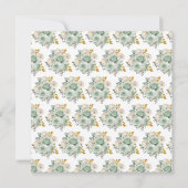 セージグリーンとゴールドのエレガントな花のスイート16 カード (裏面)