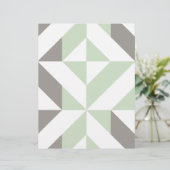 セージグリーンとシルバー幾何学模様スクラップブック紙 (スタンド正面)