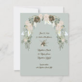 セージグリーンとバニラクリームのウェディング 招待状 (裏面)