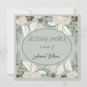 セージグリーンとバニラクリームのシャワープレゼント 招待状 (正面)