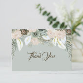 セージグリーンとバニラクリームの感謝カード