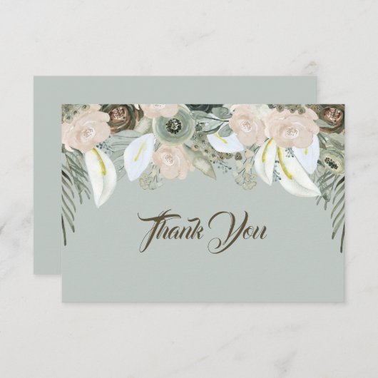 セージグリーンとバニラクリームの感謝カード