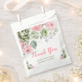 セージグリーンとピンクのフローラSweet sixteen フェイバーバッグ