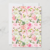 セージグリーンとピンクフローラヒンドゥー結婚ゲネシュ 招待状 (裏面)