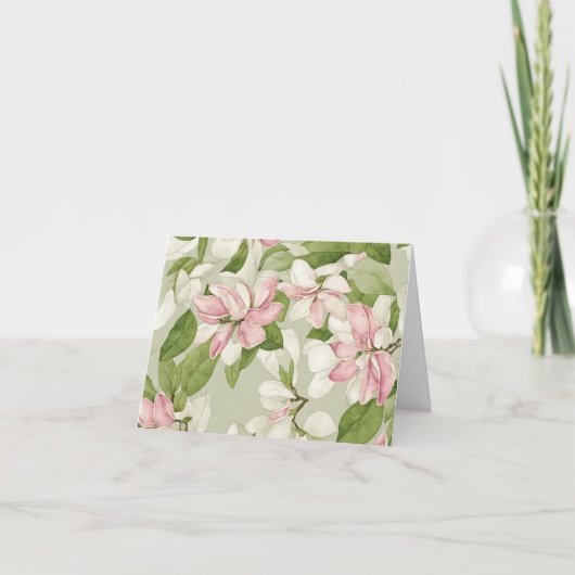 セージグリーンとピンクマグノリアス母の日 シーズンカード (正面)