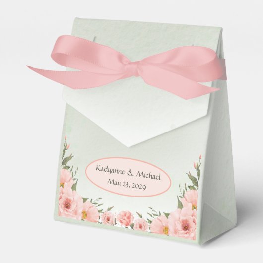 セージグリーンとピーチ フェイバーボックス (正面サイド)