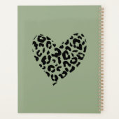 セージグリーンとブラックレオパードのパターンハート プランナー手帳 (裏面)