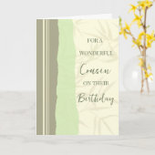 セージグリーンとベージュハイシント誕生日 カード (黄色い花)