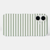 セージグリーンとホワイトのかわいい横ストライプ Case-Mate iPhoneケース (裏面 (横))