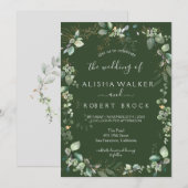 セージグリーンとホワイトのシンプルな結婚式招待状 招待状 (正面/裏面)