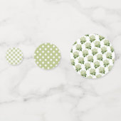 セージグリーンとホワイトのハイドランジア ブライダルシャワー コンフェッティ (裏面)