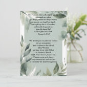 セージグリーンとホワイトの葉の追悼 招待状 (スタンド正面)