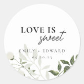 セージグリーンとホワイトフローラ愛は甘結婚い ラウンドシール (正面)