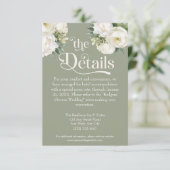 セージグリーンとホワイトフローラ結婚ズ詳細 エンクロージャーカード (スタンド正面)