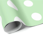 セージグリーンと白の水玉模様 ラッピングペーパー (ロールコーナー)