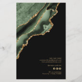 セージグリーンと金ゴールドの価格リストのフライヤー チラシ (裏面)