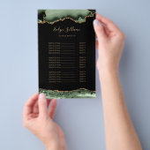 セージグリーンと金ゴールドの価格リストのフライヤー チラシ (ハンドル)