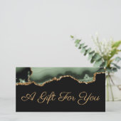 セージグリーンと金ゴールドアグリゲートのギフト証明書 (スタンド正面)