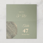 セージグリーンと金ゴールドエレガントラグジュアリー結婚ズ プレイスカード (外部開封)