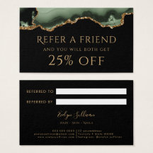 セージグリーンと金ゴールドエージェント紹介カード