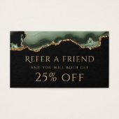 セージグリーンと金ゴールドエージェント紹介カード (正面)