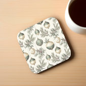 セージグリーンと金ゴールドクリスマスオーナメント コースター