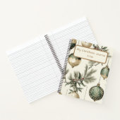 セージグリーンと金ゴールドクリスマスオーナメント ノートブック (内部)
