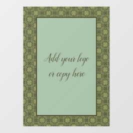 セージグリーンと金ゴールドフィリグリー ウィンドウサイン