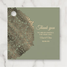 セージグリーンと金ゴールド結婚ズウィズエレガントラグジュアリー