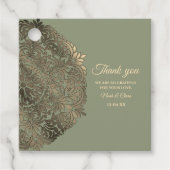 セージグリーンと金ゴールド結婚ズウィズエレガントラグジュアリー フェイバータグ (正面)