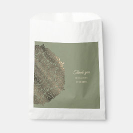 セージグリーンと金ゴールド結婚ズウィズエレガントラグジュアリー フェイバーバッグ