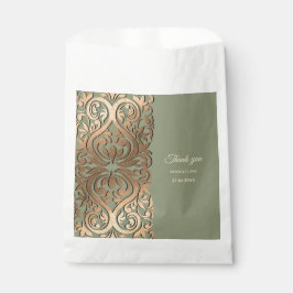 セージグリーンと金ゴールド結婚ズウィズエレガントラグジュアリー フェイバーバッグ