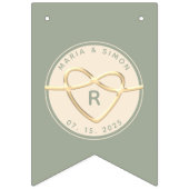 セージグリーンのウェディングバンテイン バンティングフラッグ (第2の旗)