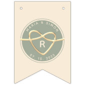 セージグリーンのウェディングバンテイン バンティングフラッグ (第1の旗)