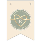 セージグリーンのウェディングバンテイン バンティングフラッグ (第3の旗)